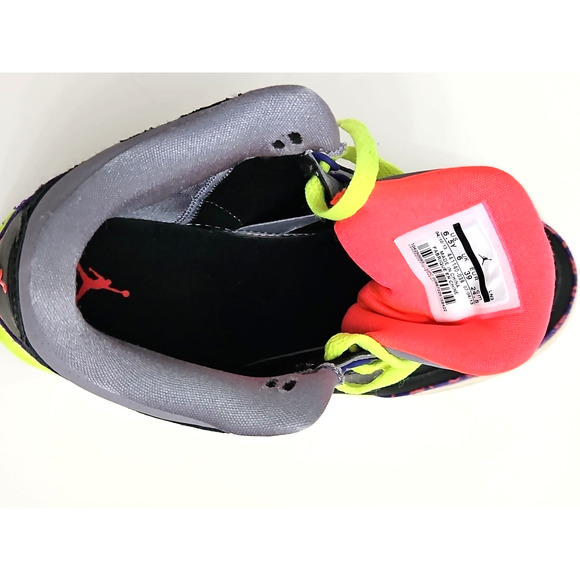 Nike Air Jordan 3 Retro Sneakers Black Atomic Red Kids 6.5Y Basketball Shoes - Picture 8 of 16